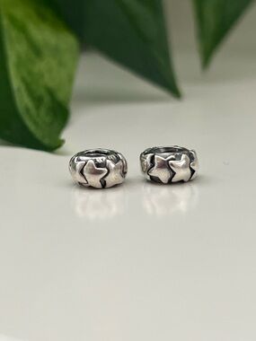 Hard to Find Pair of Pandora Shooting Star Spacer Charms, 925